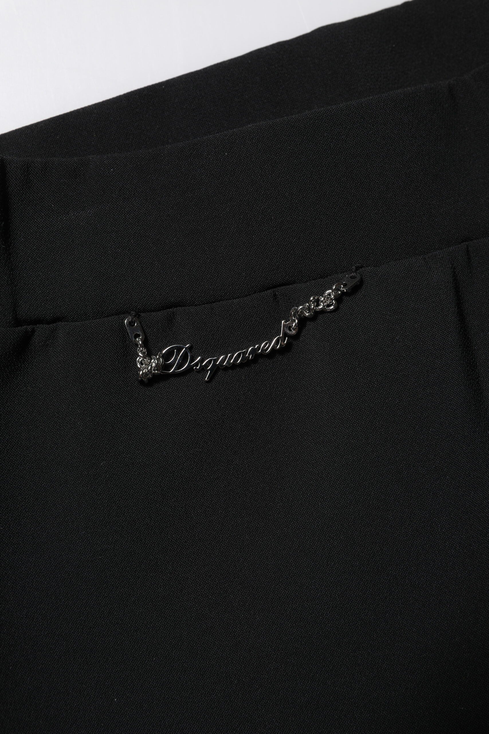 Dsquared2 Black Polyester High Waisted Flared Pants
