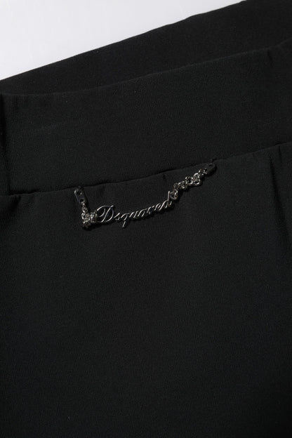 Dsquared2 Black Polyester High Waisted Flared Pants