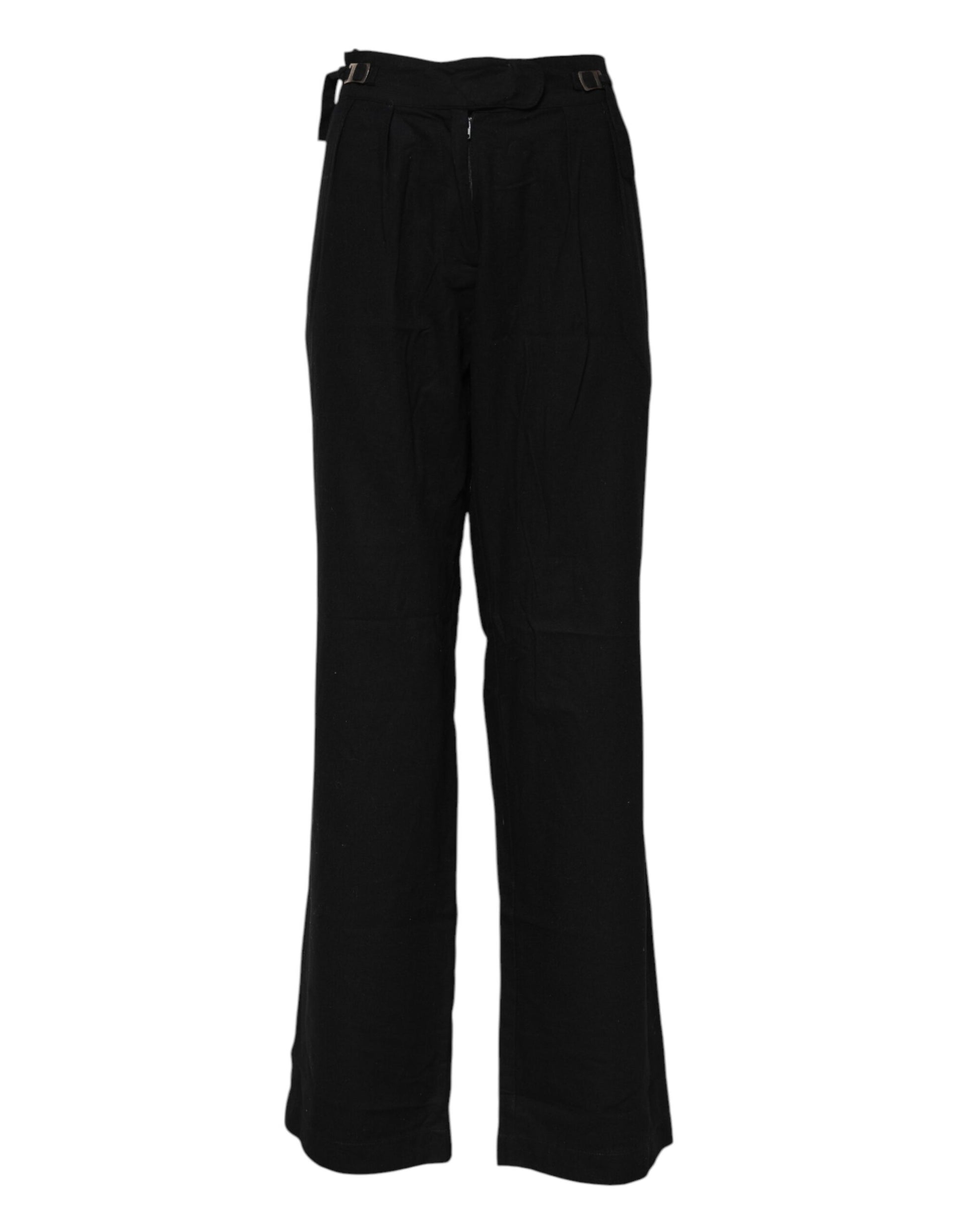 Ermanno Scervino Black High Waist Straight Fit Pants