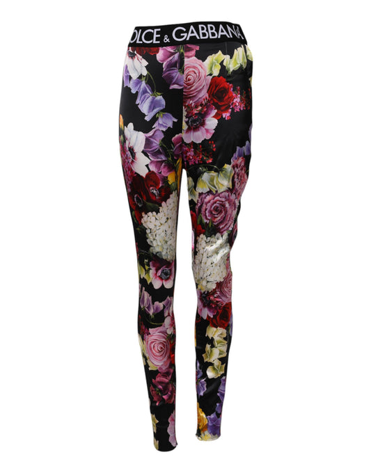 Dolce & Gabbana Multicolor Floral High Waist Stretch Leggings