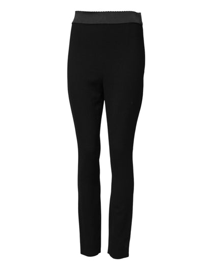 Dolce & Gabbana Black Wool High Waist Leggings