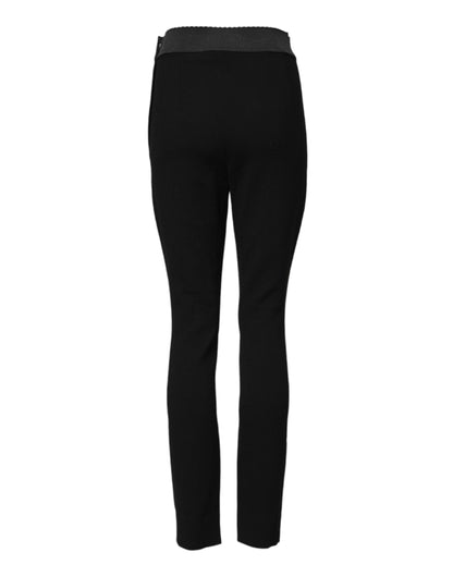 Dolce & Gabbana Black Wool High Waist Leggings