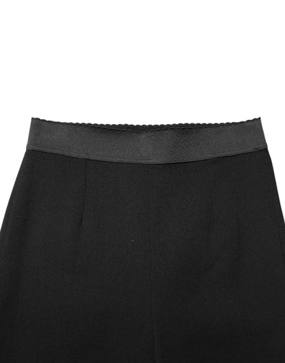 Dolce & Gabbana Black Wool High Waist Leggings