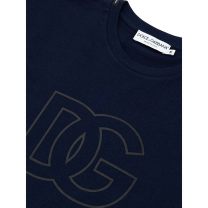 Dolce & Gabbana Blue Cotton T-Shirt with DG Logo