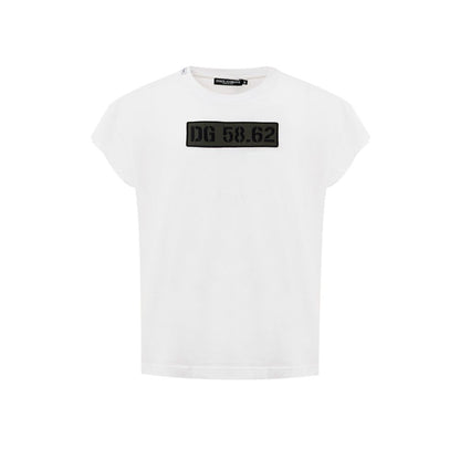 Dolce & Gabbana White Cotton T-Shirt with DG 58_62 Patch