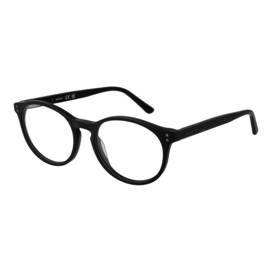 Guess Unisex Optical Frames – Black Round Frame, 49mm