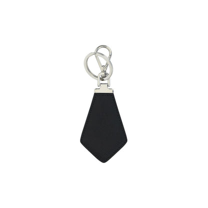 Prada Saffiano Leather Keyring with Iconic Triangle Logo
