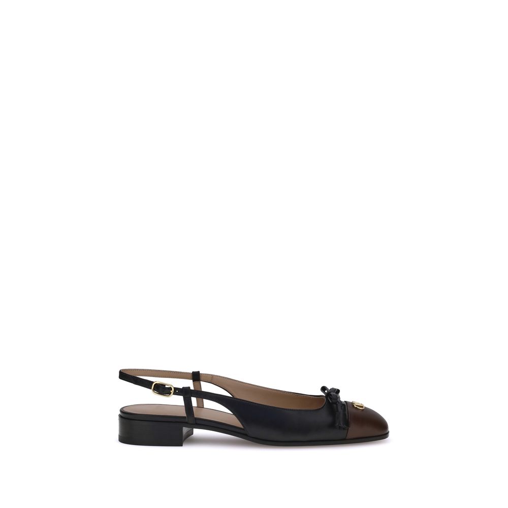 Valentino Garavani Black Goatskin Ballet Flats