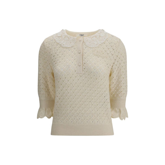 Chloé Sweater with Lace Collar