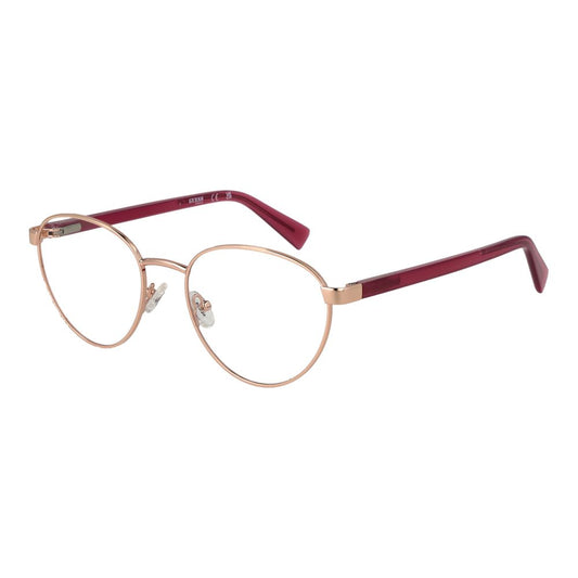 Guess Rose Gold Unisex Optical Glasses – Round Full-Rim Frame