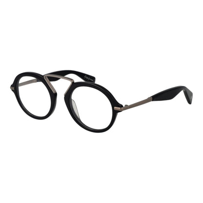 Yohji Yamamoto Men’s Optical Frames – Black Round Design, 49mm