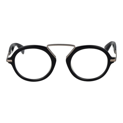 Yohji Yamamoto Men’s Optical Frames – Black Round Design, 49mm