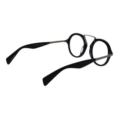 Yohji Yamamoto Men’s Optical Frames – Black Round Design, 49mm