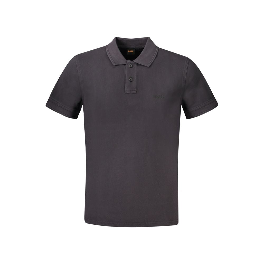 Hugo Boss Black Cotton Polo Shirt for Effortless Style