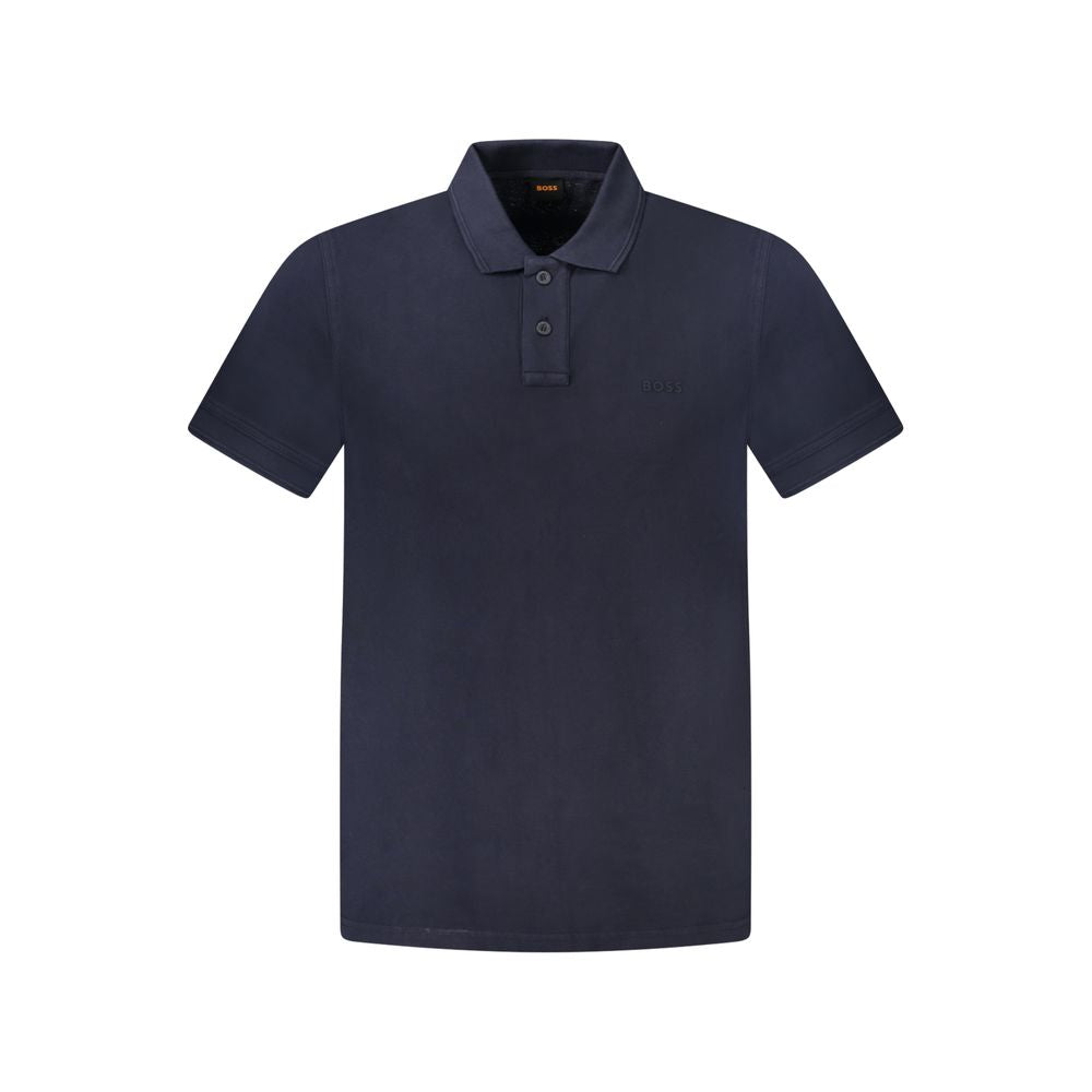 Hugo Boss Blue Cotton Polo Shirt - Classic Comfort Meets Modern Style