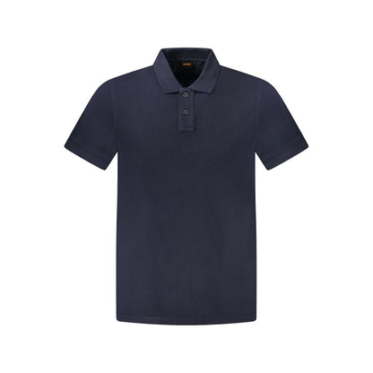 Hugo Boss Blue Cotton Polo Shirt - Classic Comfort Meets Modern Style