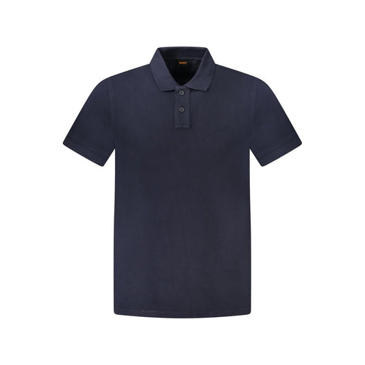 Hugo Boss Blue Cotton Polo Shirt - Classic Comfort Meets Modern Style