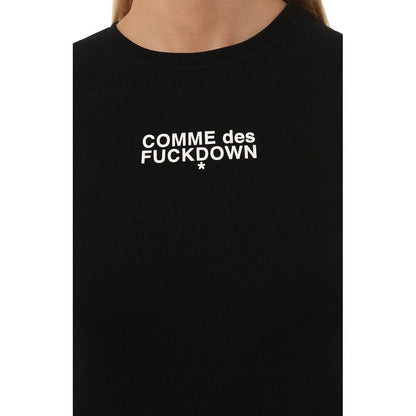 Comme Des Fuckdown Black Cotton Ribbed Tank Top