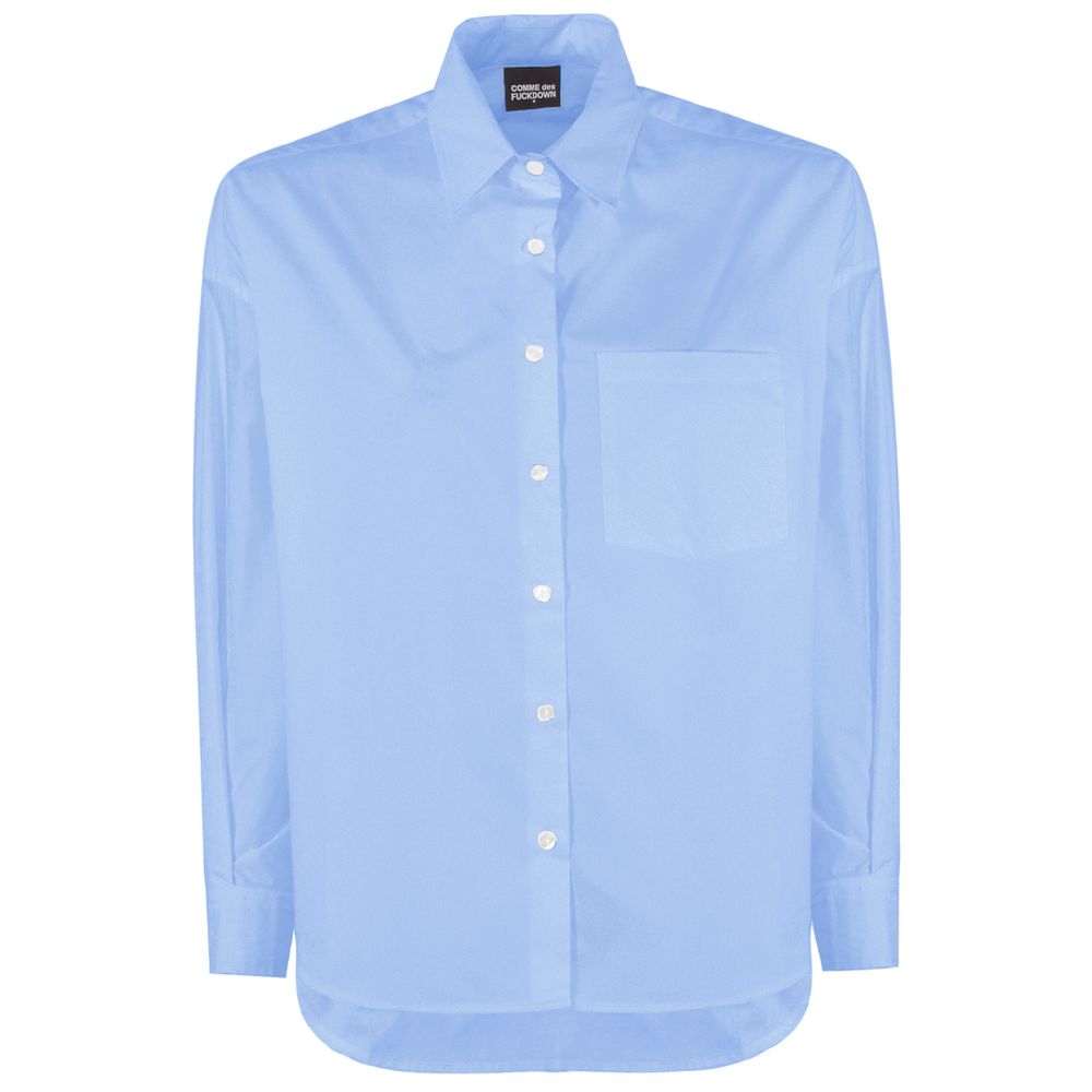 Comme Des Fuckdown Blue Cotton Shirt - Statement Streetwear