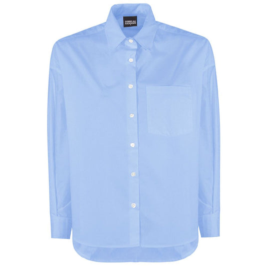 Comme Des Fuckdown Blue Cotton Shirt - Statement Streetwear
