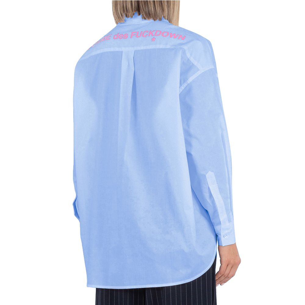 Comme Des Fuckdown Blue Cotton Shirt - Statement Streetwear