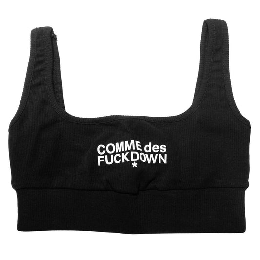 Comme Des Fuckdown Black Cotton Crop Top