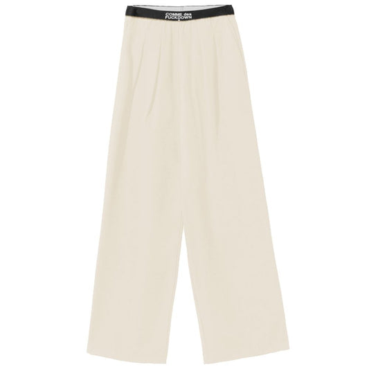 Comme Des Fuckdown Beige Polyester Palazzo Tracksuit Bottoms