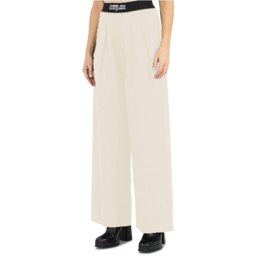 Comme Des Fuckdown Beige Polyester Palazzo Tracksuit Bottoms