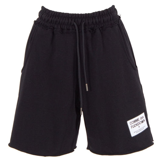 Comme Des Fuckdown Black Cotton Short: Urban Essentials for the Bold