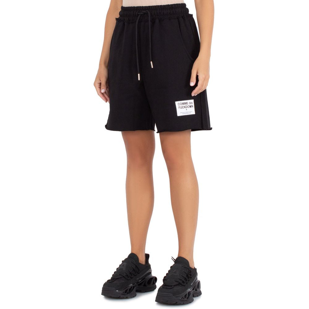 Comme Des Fuckdown Black Cotton Short: Urban Essentials for the Bold