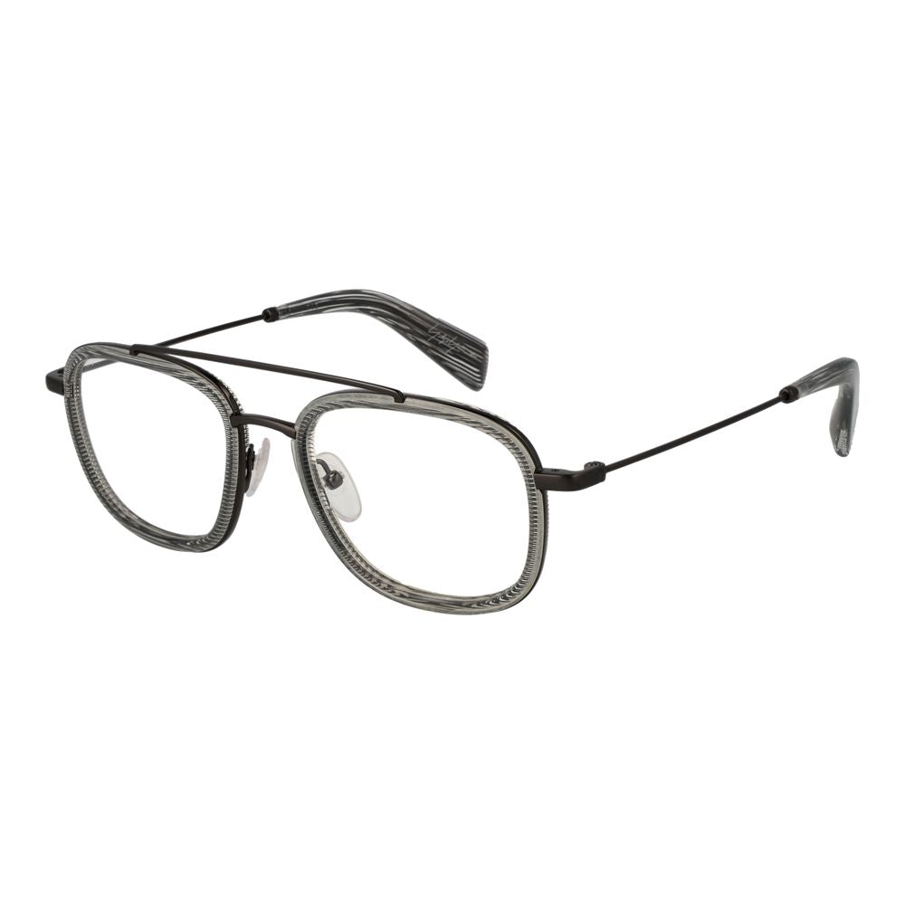 Yohji Yamamoto Men’s Gray Optical Glasses – Aviator Frame, 50mm
