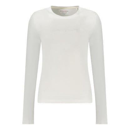 Guess Jeans White Cotton Long Sleeve Top