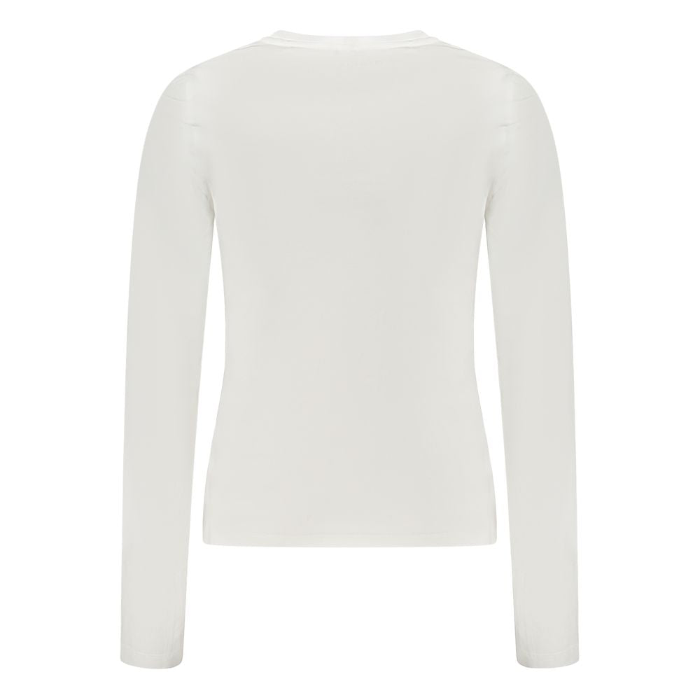Guess Jeans White Cotton Long Sleeve Top