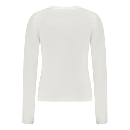 Guess Jeans White Cotton Long Sleeve Top