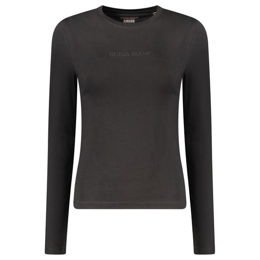 Guess Jeans Black Cotton Long Sleeve T-Shirt