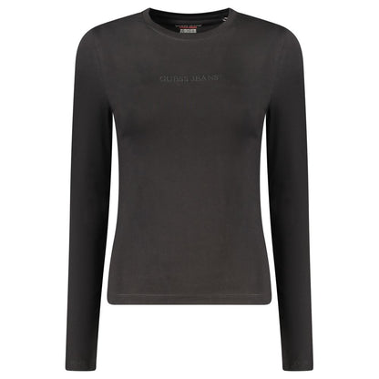 Guess Jeans Black Cotton Long Sleeve T-Shirt