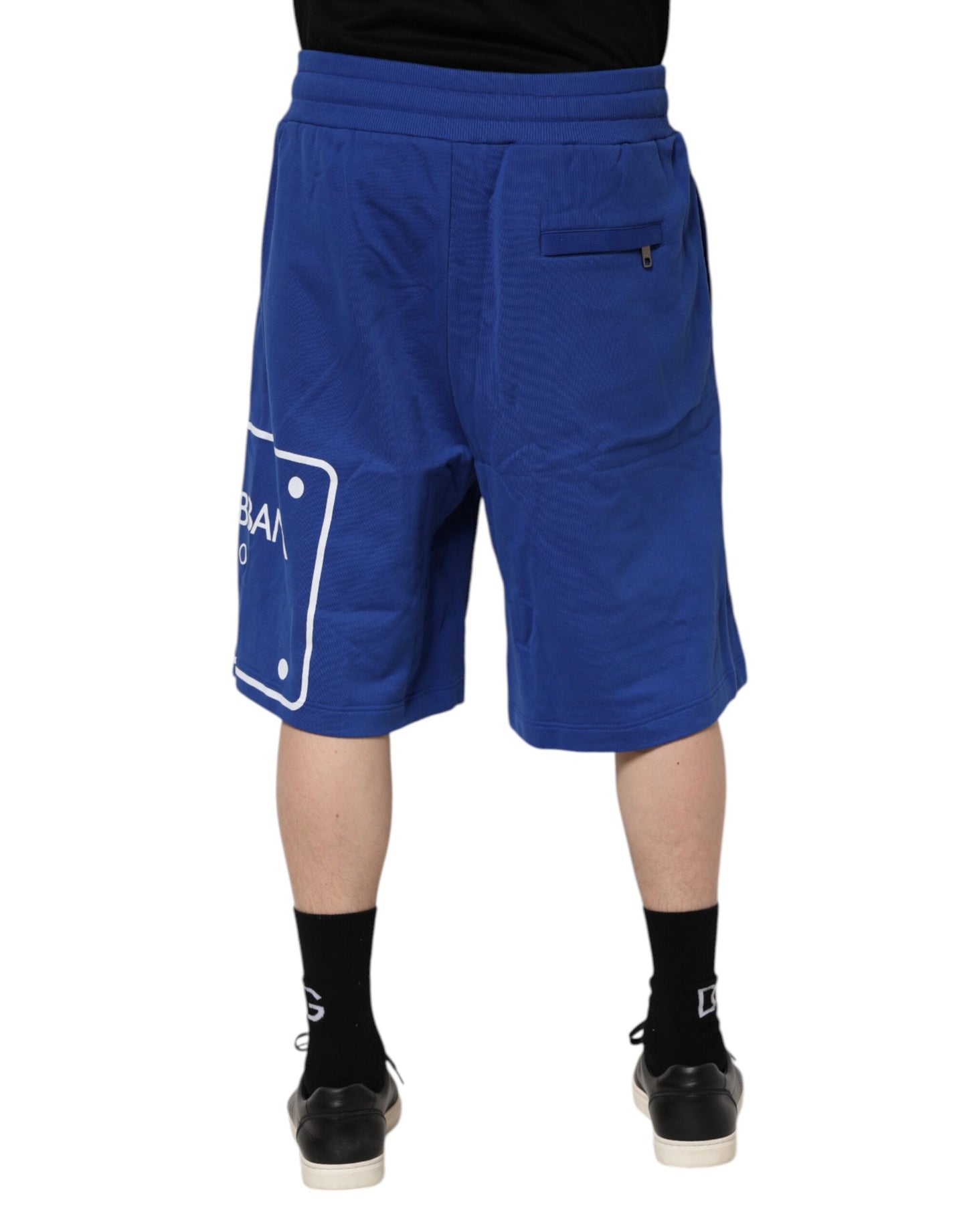 Dolce & Gabbana Blue Logo Cotton Bermuda Sweatshorts