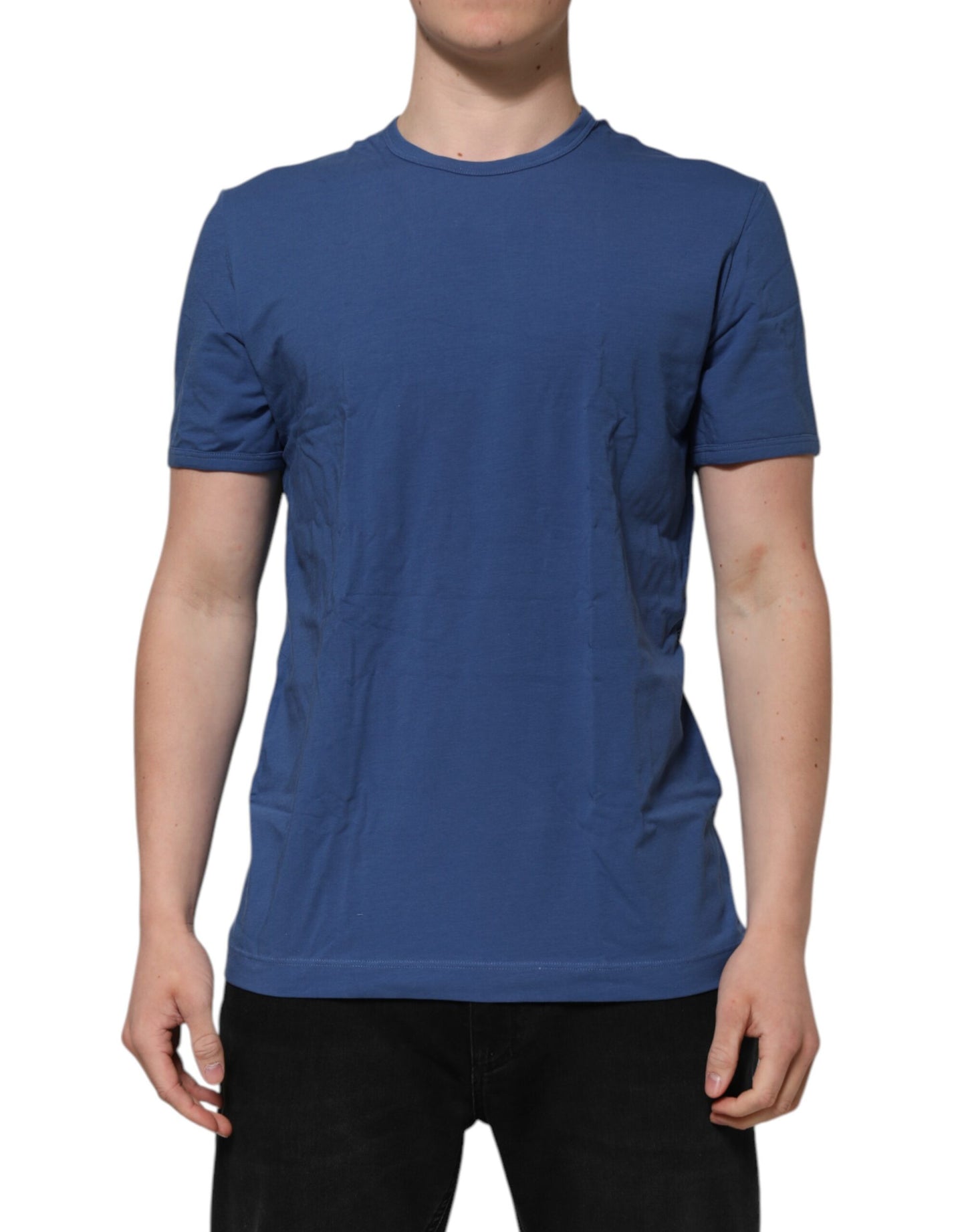 Dolce & Gabbana Royal Blue Cotton Round Neck Underwear T-shirt