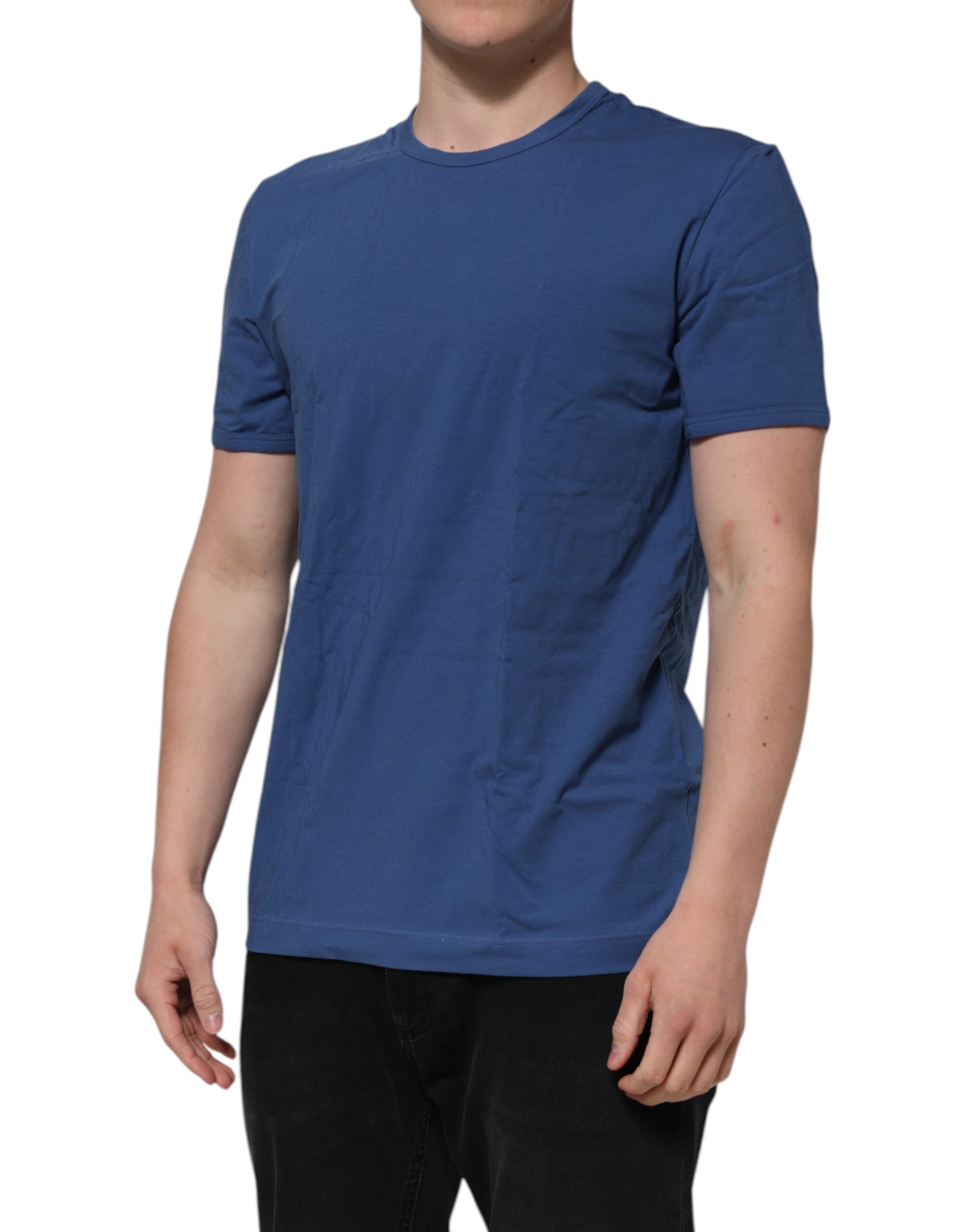 Dolce & Gabbana Royal Blue Cotton Round Neck Underwear T-shirt