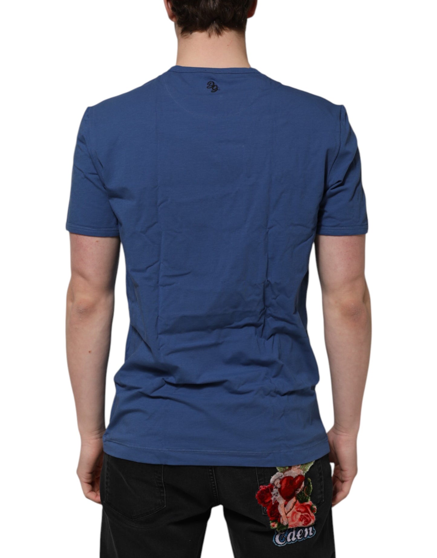 Dolce & Gabbana Royal Blue Cotton Round Neck Underwear T-shirt