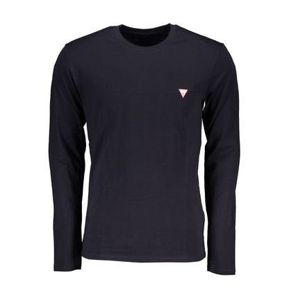 Guess Jeans Blue Cotton T-Shirt - Long Sleeved Crew Neck