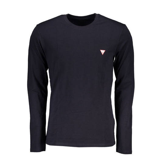 Guess Jeans Blue Cotton T-Shirt - Long Sleeved Crew Neck