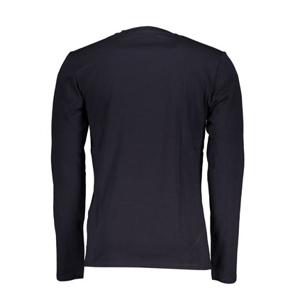 Guess Jeans Blue Cotton T-Shirt - Long Sleeved Crew Neck