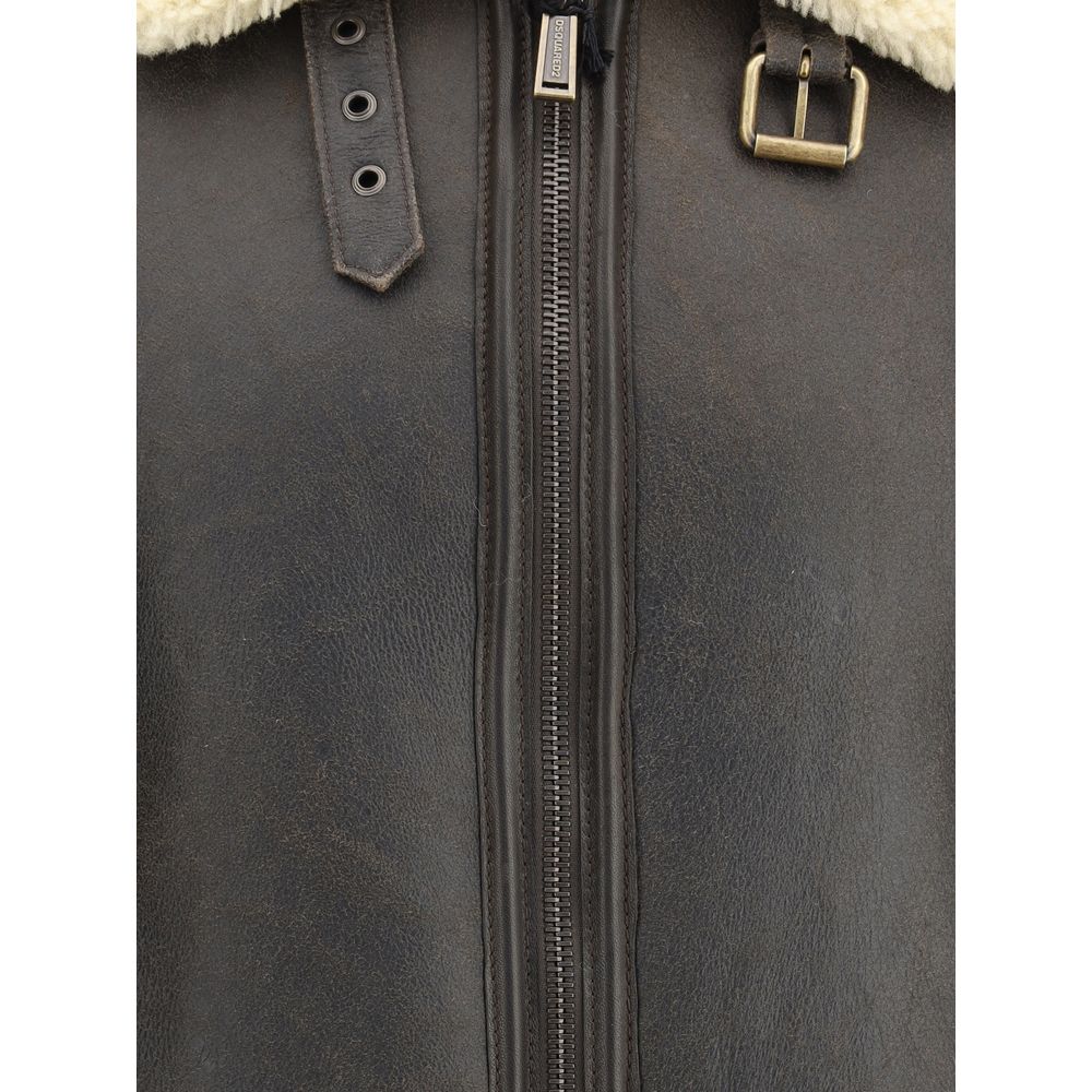 Dsquared2 Aviator Jacket - Shearling Warmth Meets Authentic Style