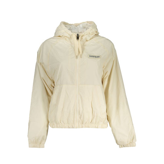 Napapijri Beige Waterproof Sports Jacket with Hoodie