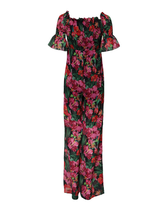 Patrizia Pepe Multicolor Floral Print Overall Jumpsuit Dress