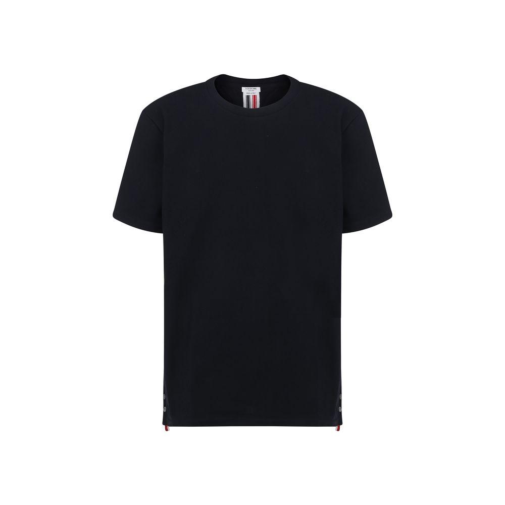 Thom Browne Cotton T-Shirt with Ribbed Collar