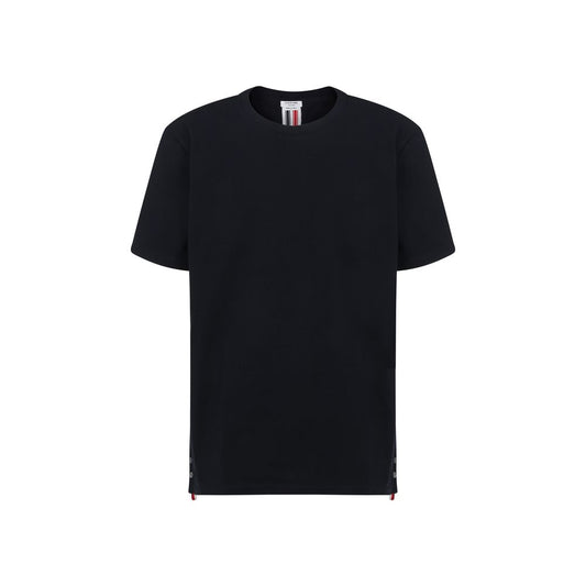 Thom Browne Cotton T-Shirt with Ribbed Collar