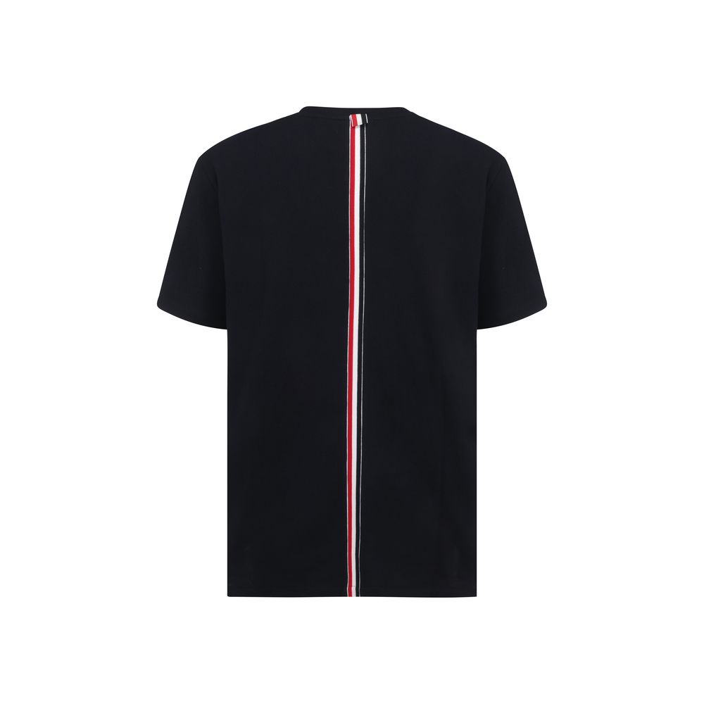 Thom Browne Cotton T-Shirt with Ribbed Collar