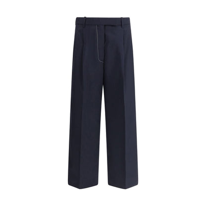 Thom Browne White Stitching Wool Pants